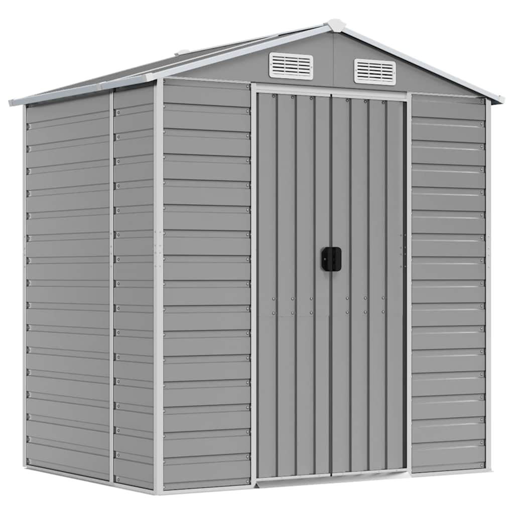 Capanno da Giardino Grigio Chiaro 191x130x198cm Acciaio Zincato