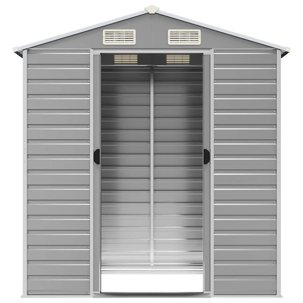 Capanno da Giardino Grigio Chiaro 191x130x198cm Acciaio Zincato