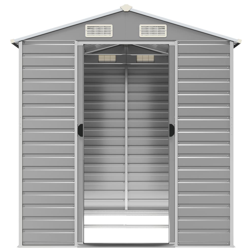 Casetta da giardino grigio chiaro 191x215x198 cm in acciaio zincato