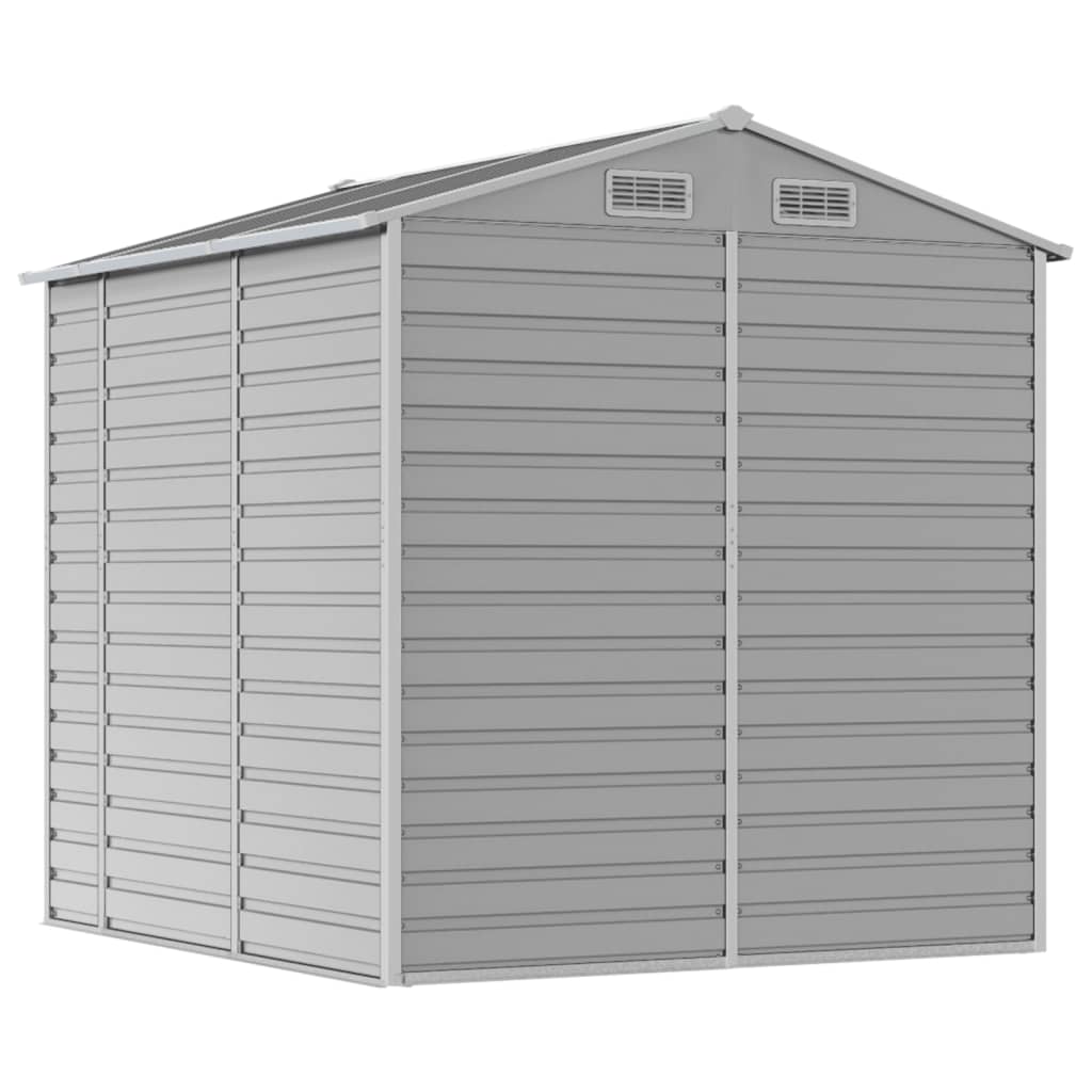 Casetta da giardino grigio chiaro 191x215x198 cm in acciaio zincato