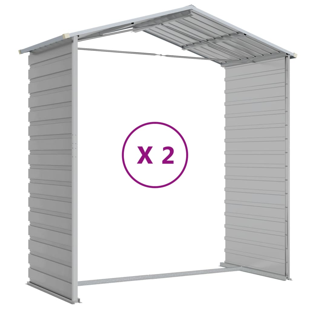 Casetta da giardino grigio chiaro 191x215x198 cm in acciaio zincato