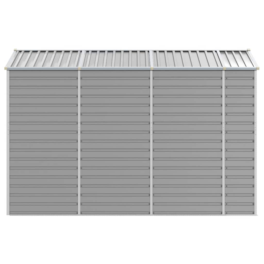 Casetta da giardino grigio chiaro 191x300x198 cm in acciaio zincato