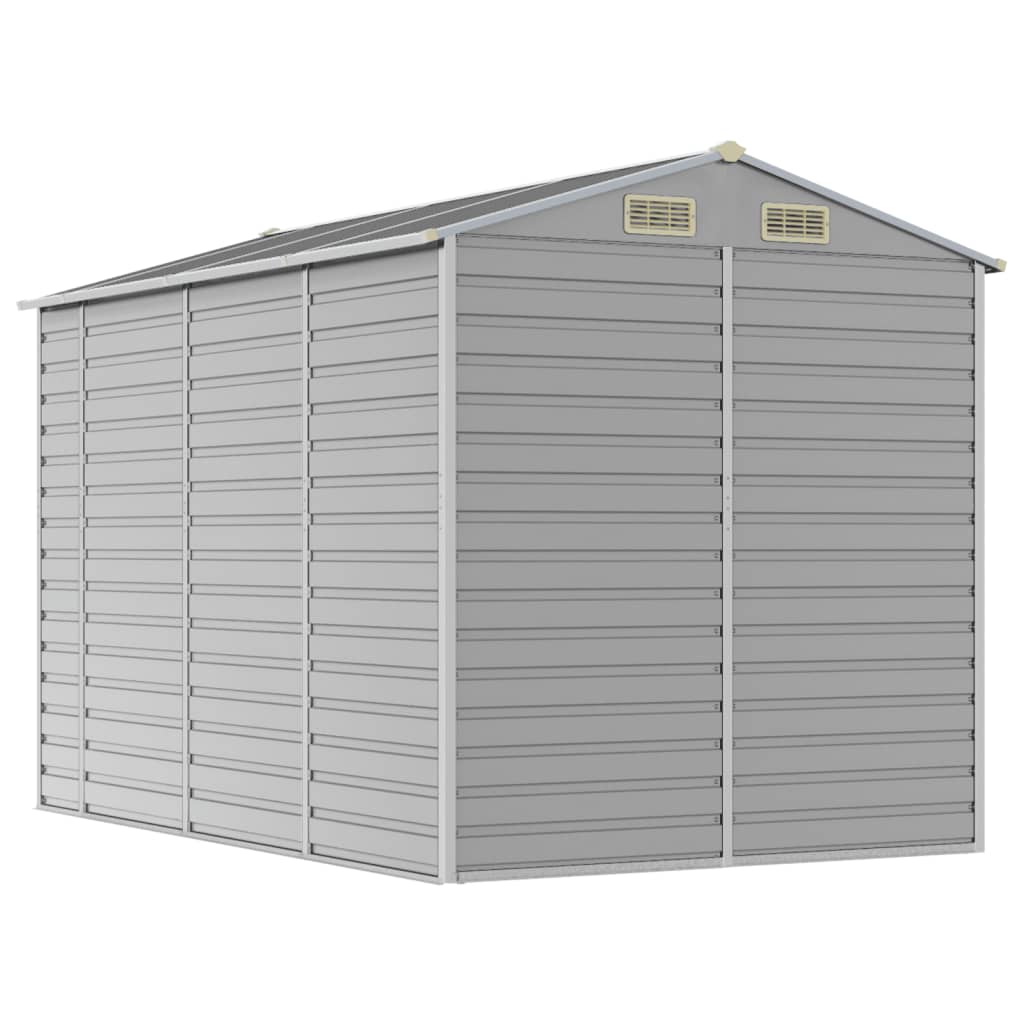 Casetta da giardino grigio chiaro 191x300x198 cm in acciaio zincato