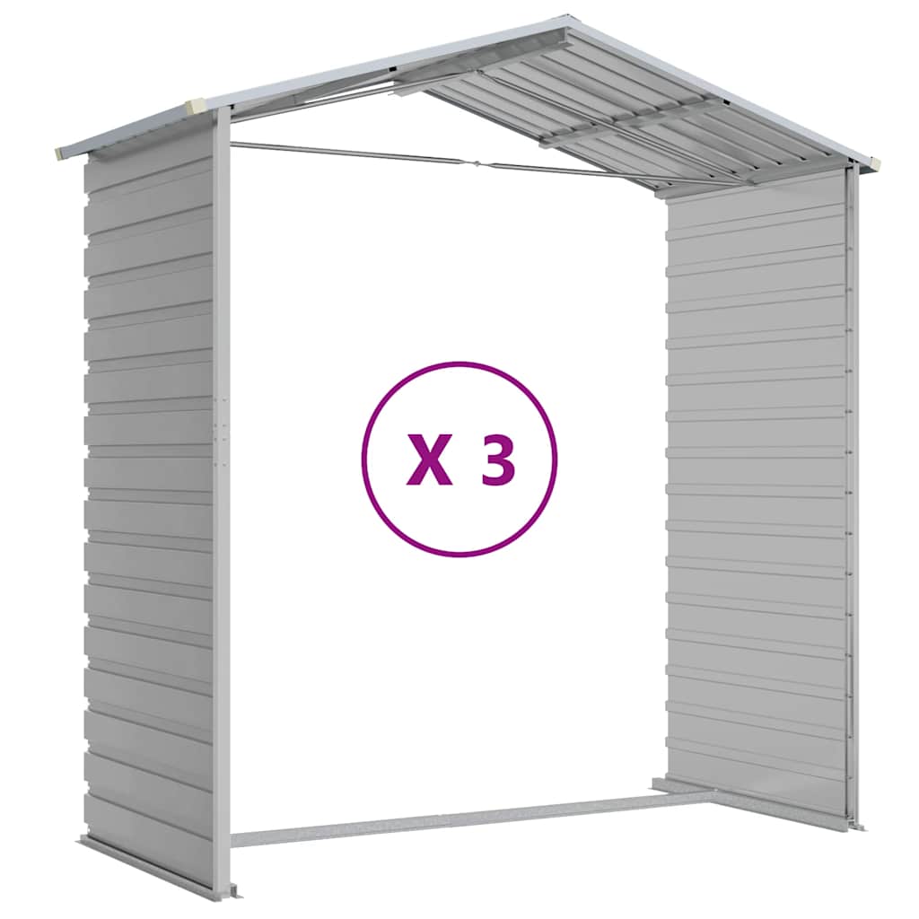 Casetta da giardino grigio chiaro 191x300x198 cm in acciaio zincato