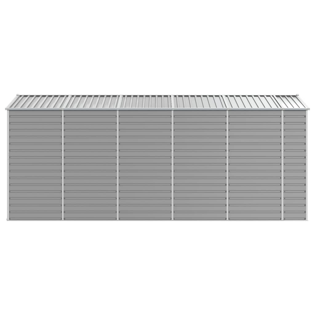 Casetta da giardino grigio chiaro 191x470x198 cm in acciaio zincato