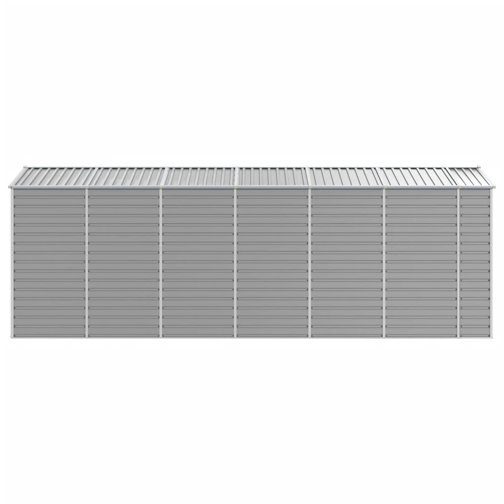 Casetta da giardino grigio chiaro 191x555x198 cm in acciaio zincato