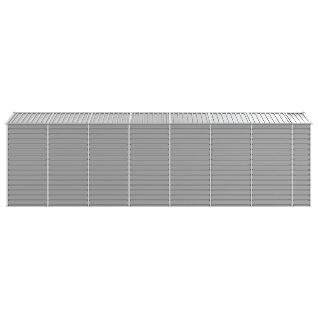 Casetta da giardino grigio chiaro 191x640x198 cm in acciaio zincato