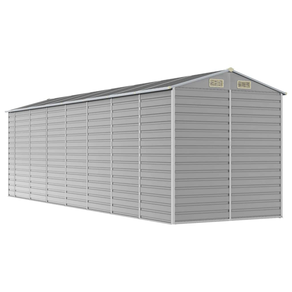 Casetta da giardino grigio chiaro 191x640x198 cm in acciaio zincato