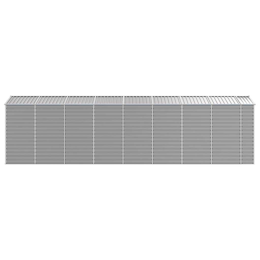 Casetta da giardino grigio chiaro 191x725x198 cm in acciaio zincato