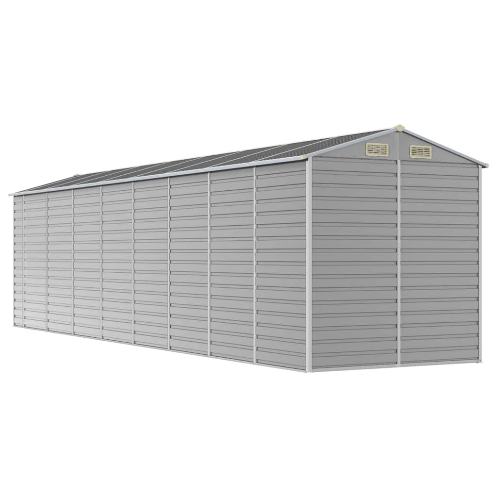 Casetta da giardino grigio chiaro 191x725x198 cm in acciaio zincato