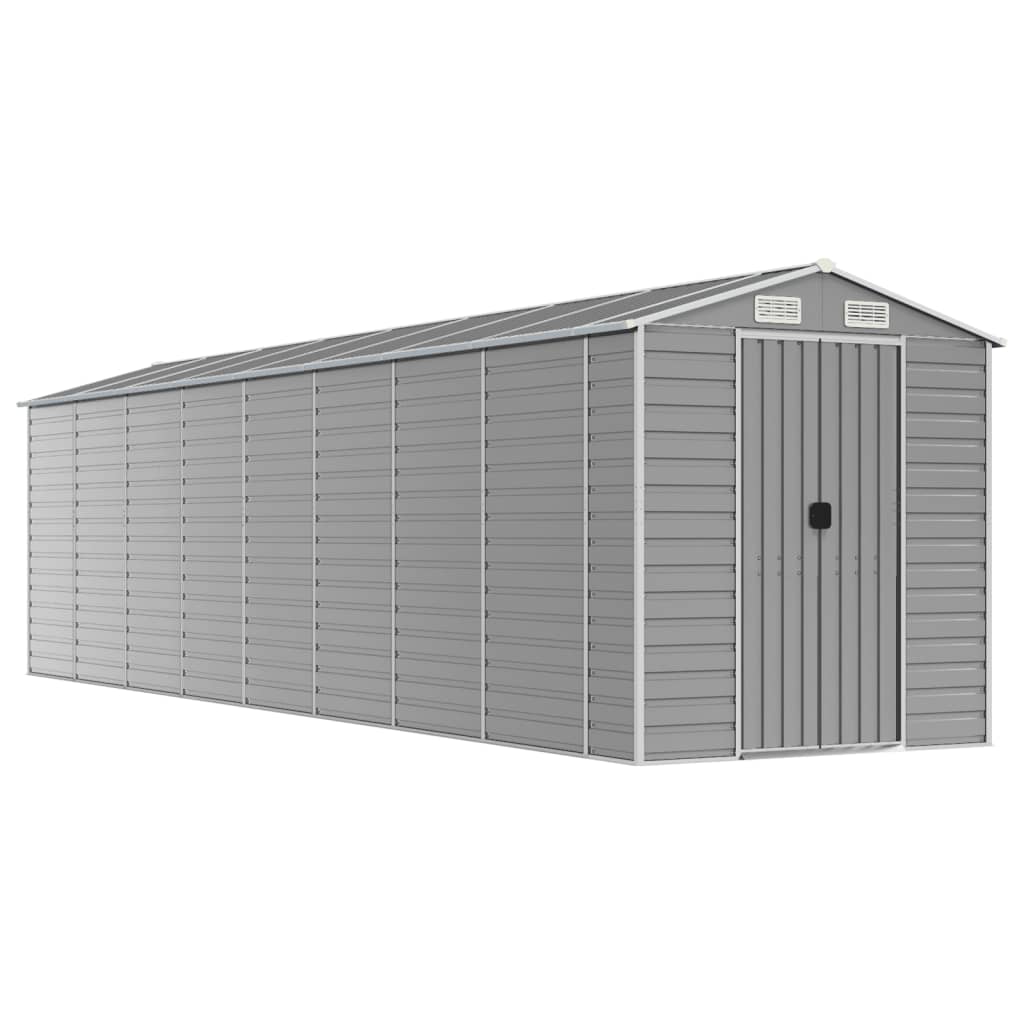 Casetta da giardino grigio chiaro 191x810x198 cm in acciaio zincato