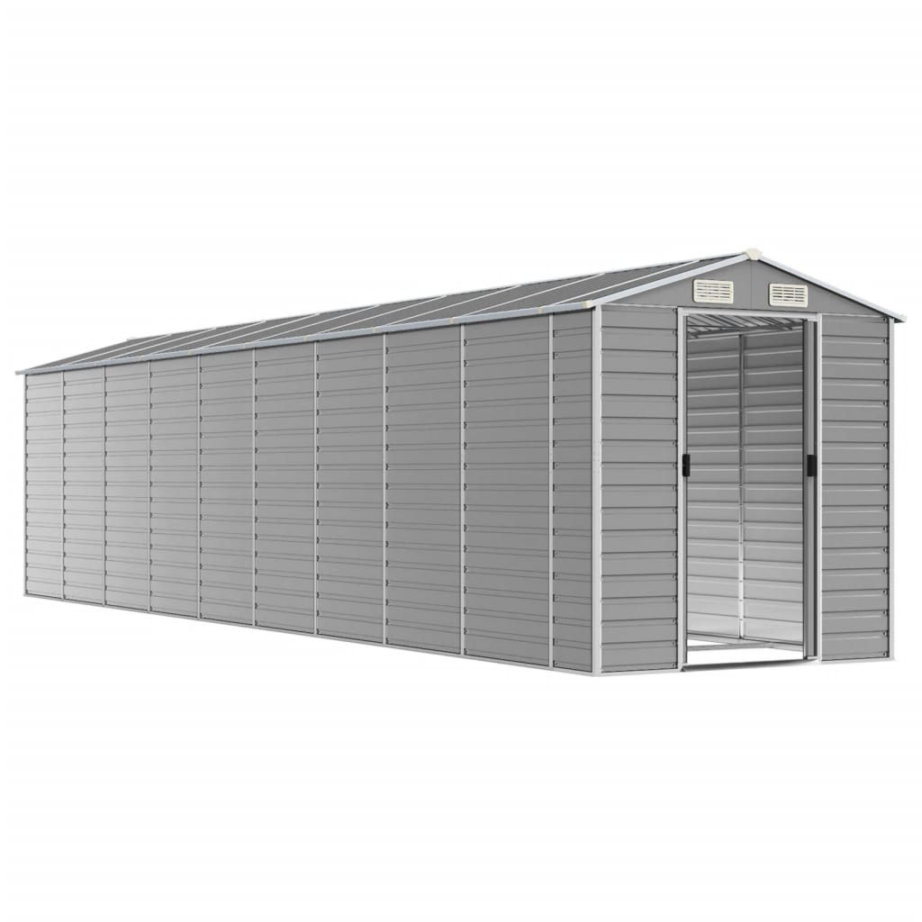Casetta da giardino grigio chiaro 191x810x198 cm in acciaio zincato