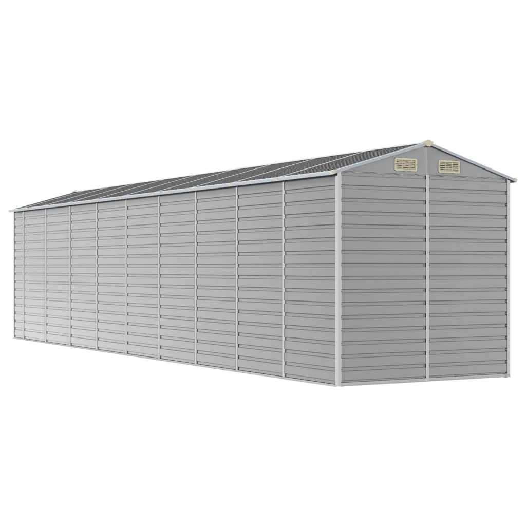 Casetta da giardino grigio chiaro 191x810x198 cm in acciaio zincato