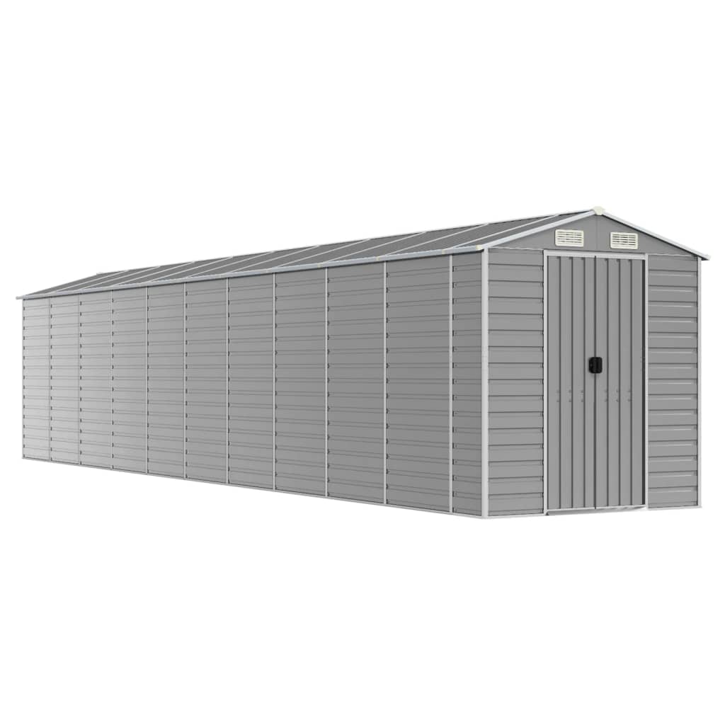 Casetta da giardino grigio chiaro 191x895x198 cm in acciaio zincato