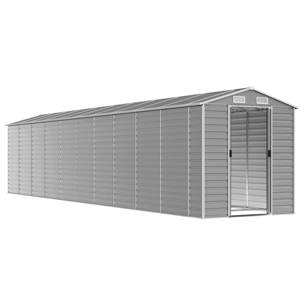 Casetta da giardino grigio chiaro 191x895x198 cm in acciaio zincato