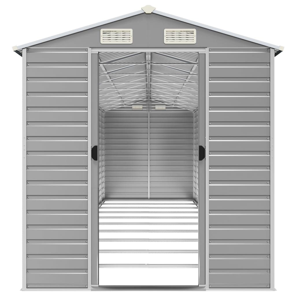 Casetta da giardino grigio chiaro 191x895x198 cm in acciaio zincato