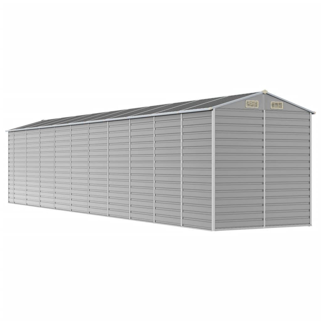 Casetta da giardino grigio chiaro 191x895x198 cm in acciaio zincato