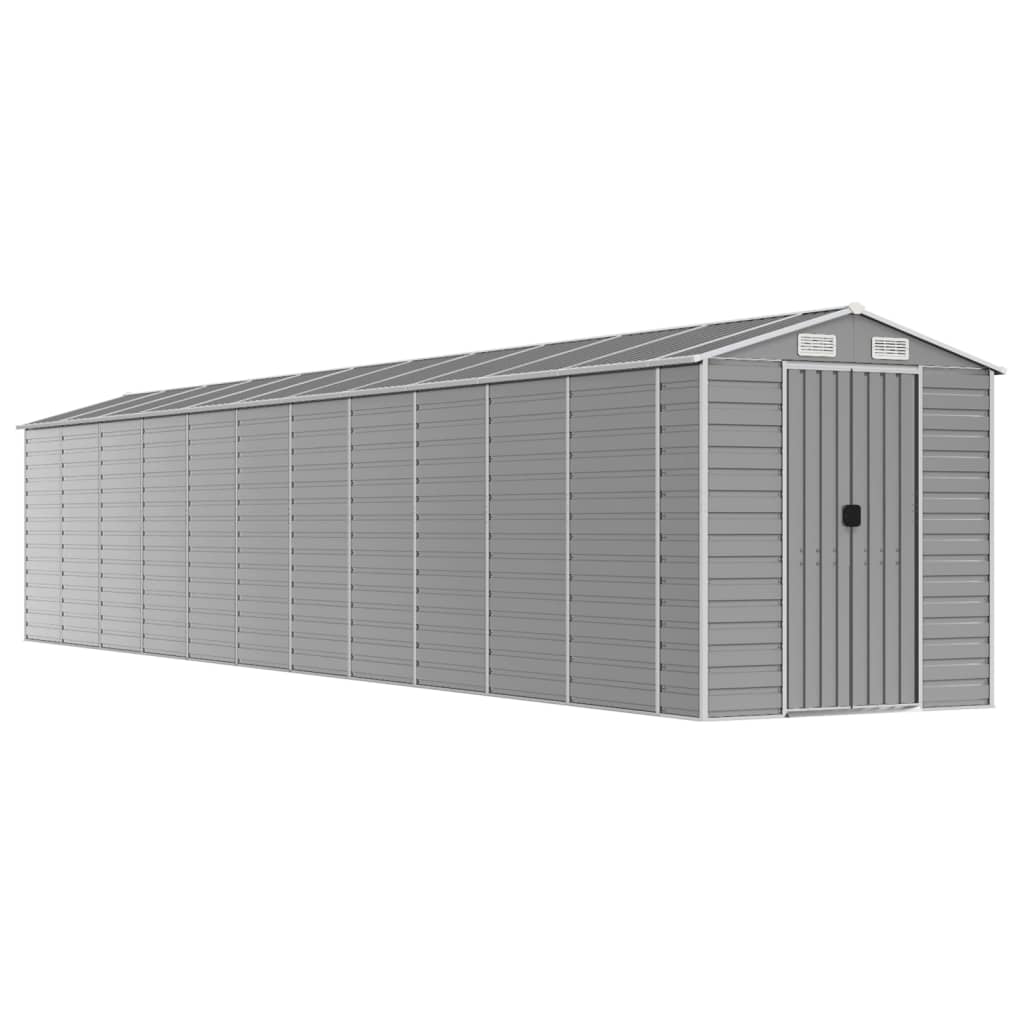 Casetta da giardino grigio chiaro 191x980x198 cm in acciaio zincato