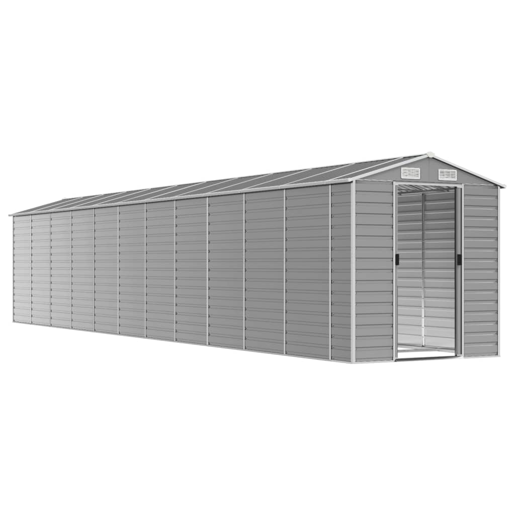 Casetta da giardino grigio chiaro 191x980x198 cm in acciaio zincato