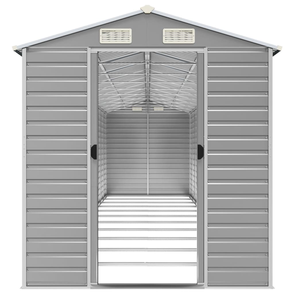 Casetta da giardino grigio chiaro 191x980x198 cm in acciaio zincato