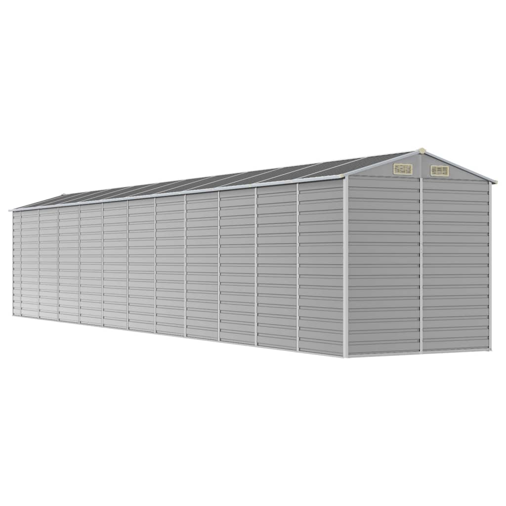 Casetta da giardino grigio chiaro 191x980x198 cm in acciaio zincato