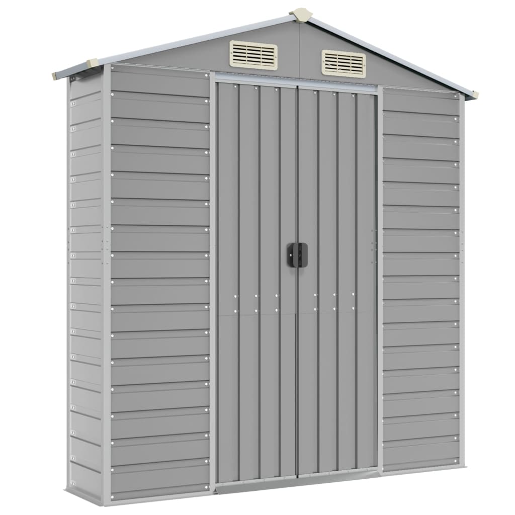 Casetta da giardino grigio chiaro 191x980x198 cm in acciaio zincato