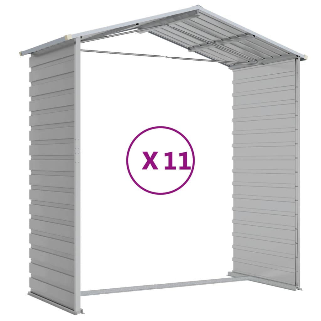 Casetta da giardino grigio chiaro 191x980x198 cm in acciaio zincato