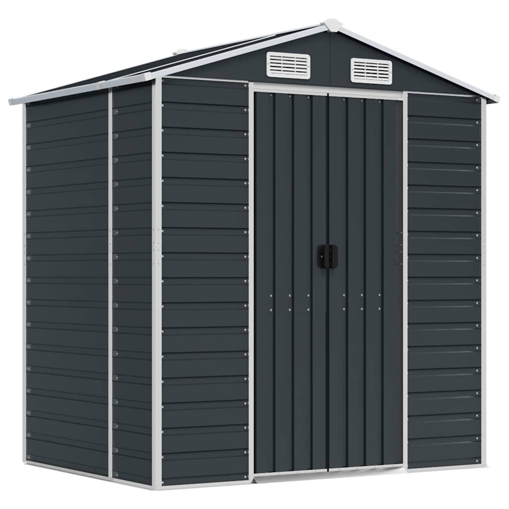 Capanno da Giardino Antracite 191x130x198 cm in Acciaio Zincato