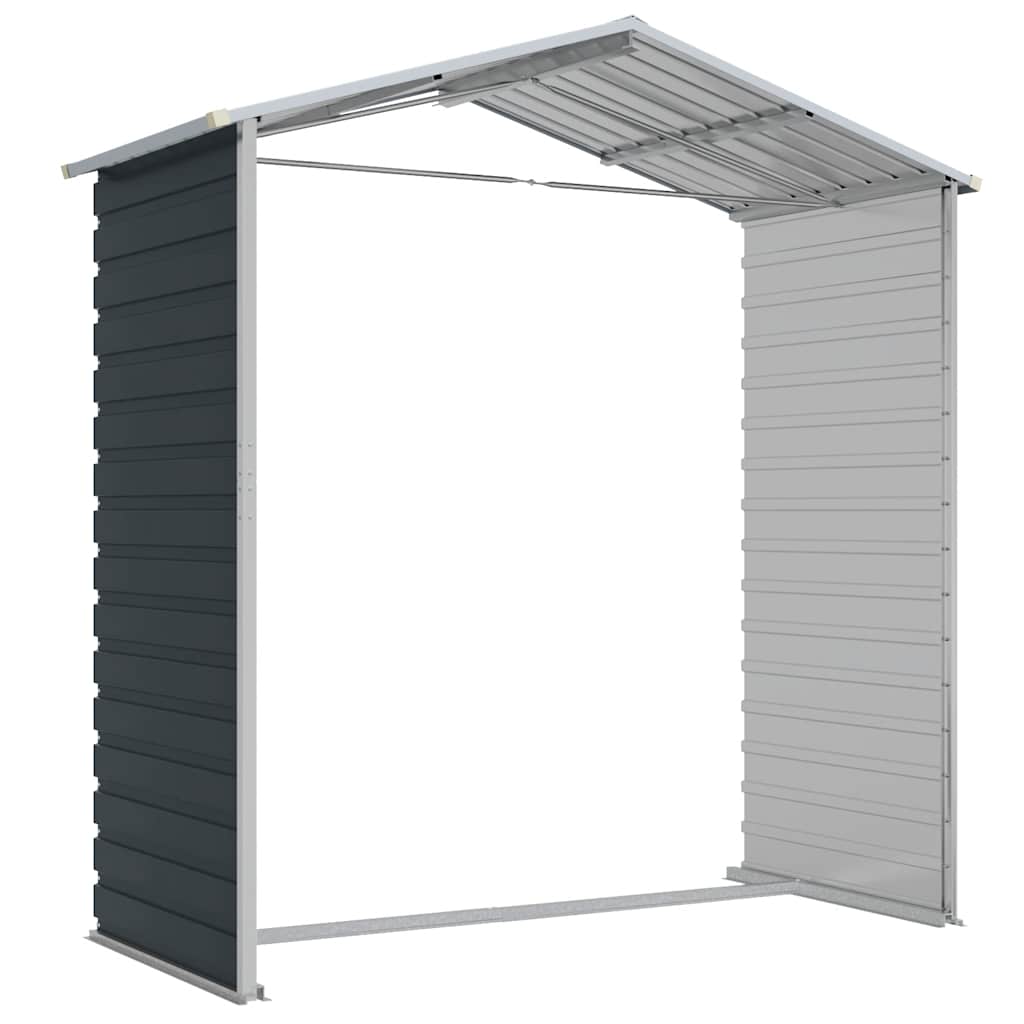Capanno da Giardino Antracite 191x130x198 cm in Acciaio Zincato