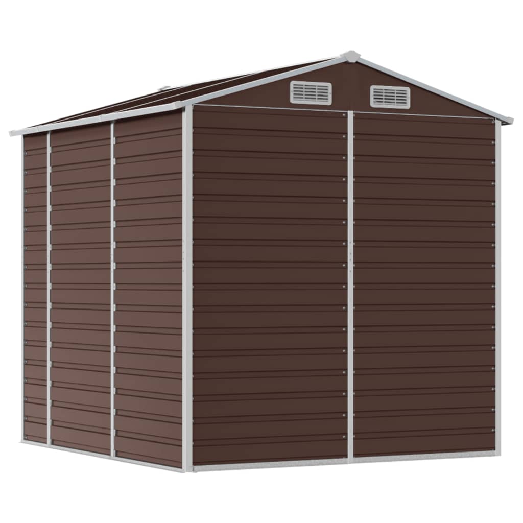 Casetta da giardino marrone 191x215x198 cm in acciaio zincato