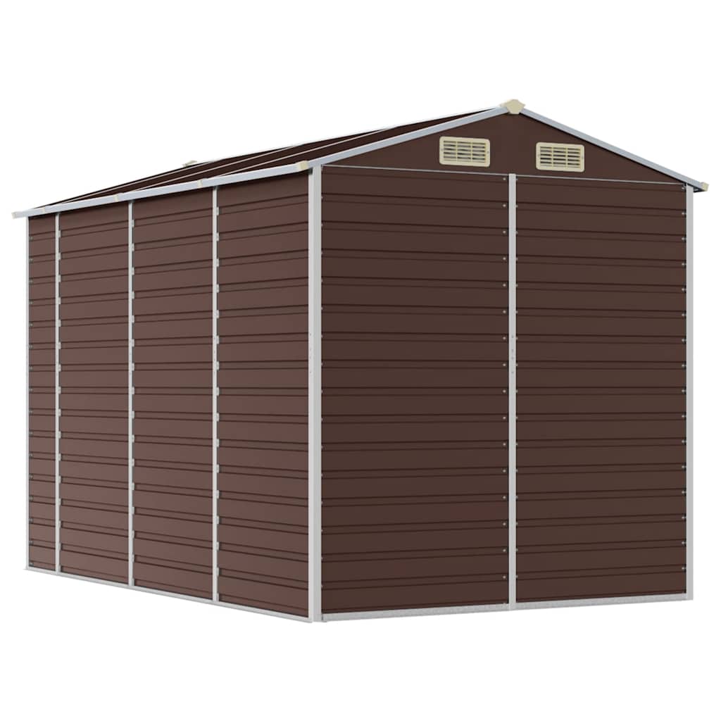 Casetta da giardino marrone 191x300x198 cm in acciaio zincato