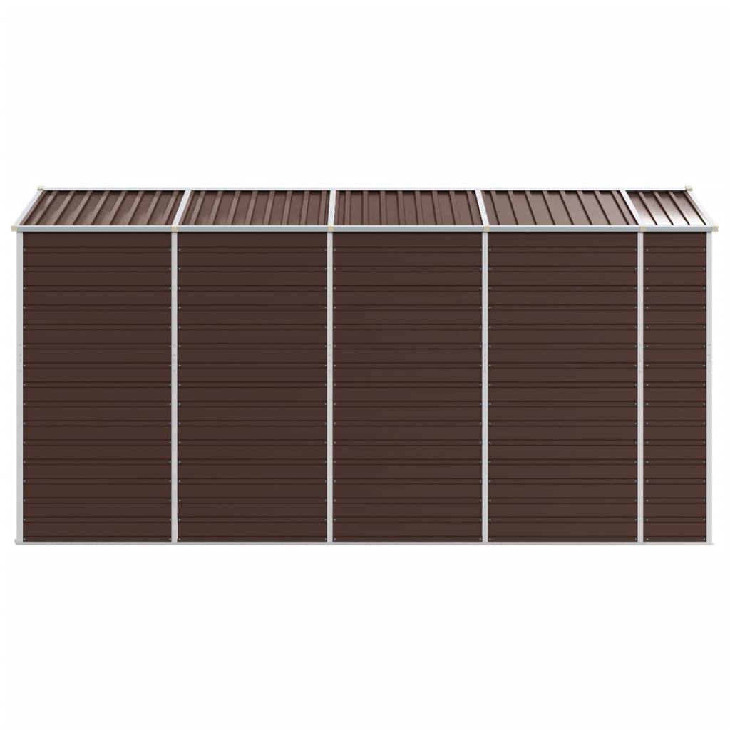 Casetta da giardino marrone 191x385x198 cm in acciaio zincato