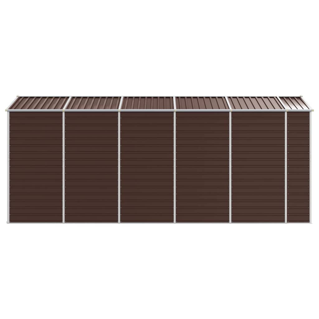 Casetta da giardino marrone 191x470x198 cm in acciaio zincato