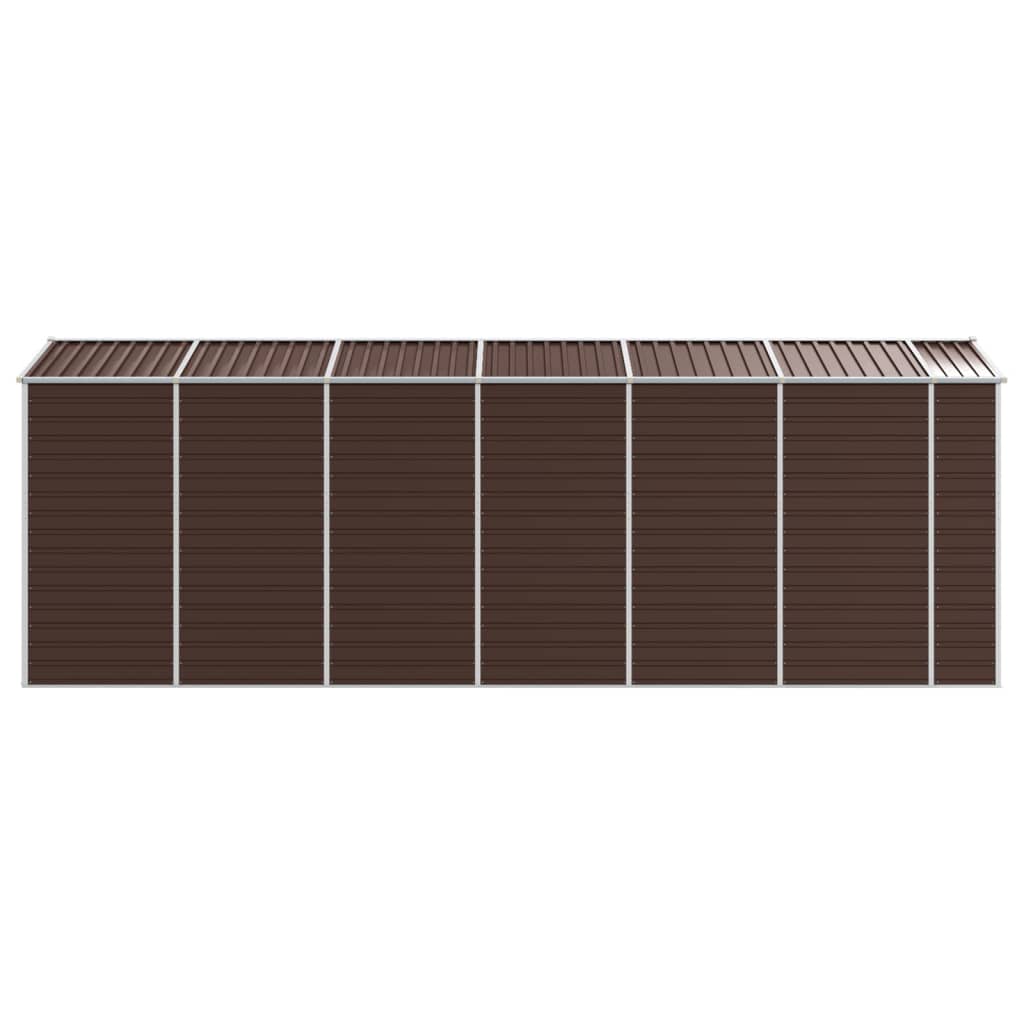 Casetta da giardino marrone 191x555x198 cm in acciaio zincato