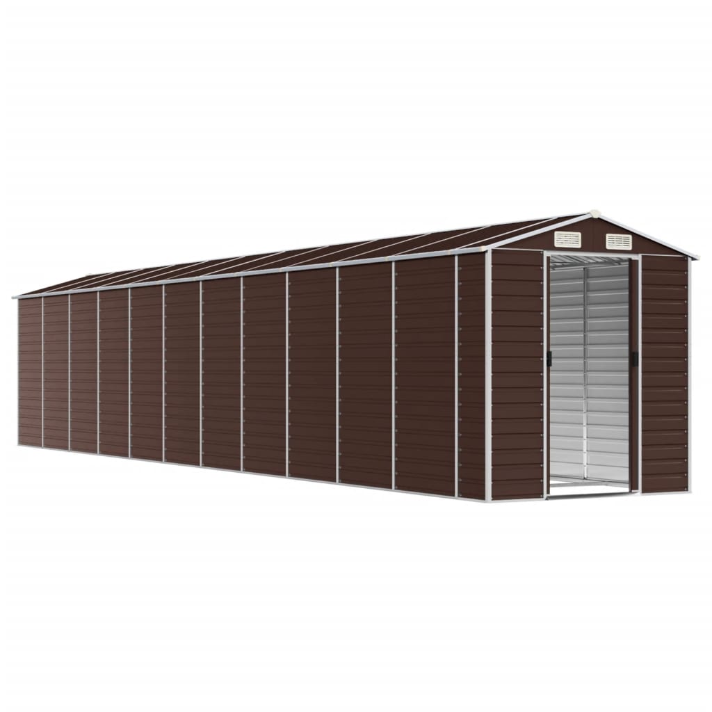 Capanno da Giardino Marrone 191x980x198 cm in Acciaio Zincato