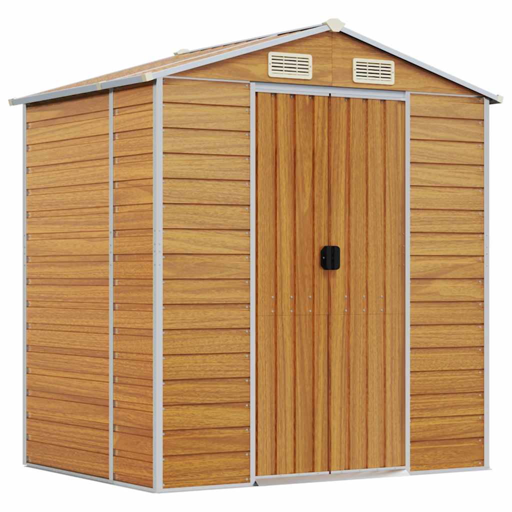 Capanno Giardino Marrone Chiaro 191x130x198cm Acciaio Zincato