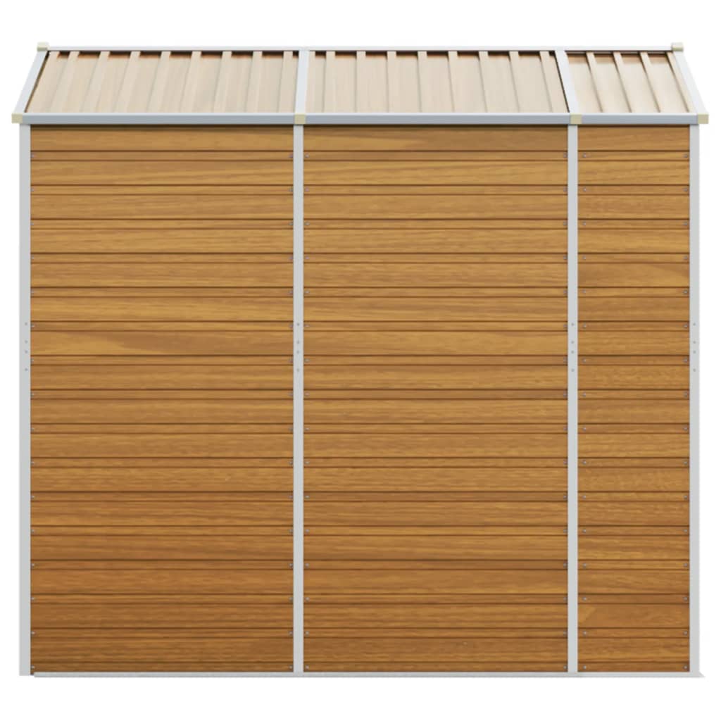 Casetta da giardino marrone chiaro 191x215x198 cm in acciaio zincato