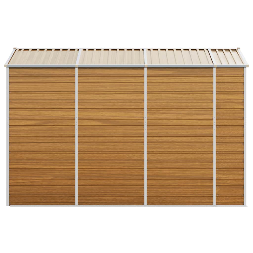 Casetta da giardino marrone chiaro 191x300x198 cm in acciaio zincato