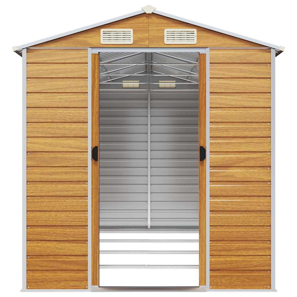 Capanno Giardino Marrone Chiaro 191x385x198cm Acciaio Zincato