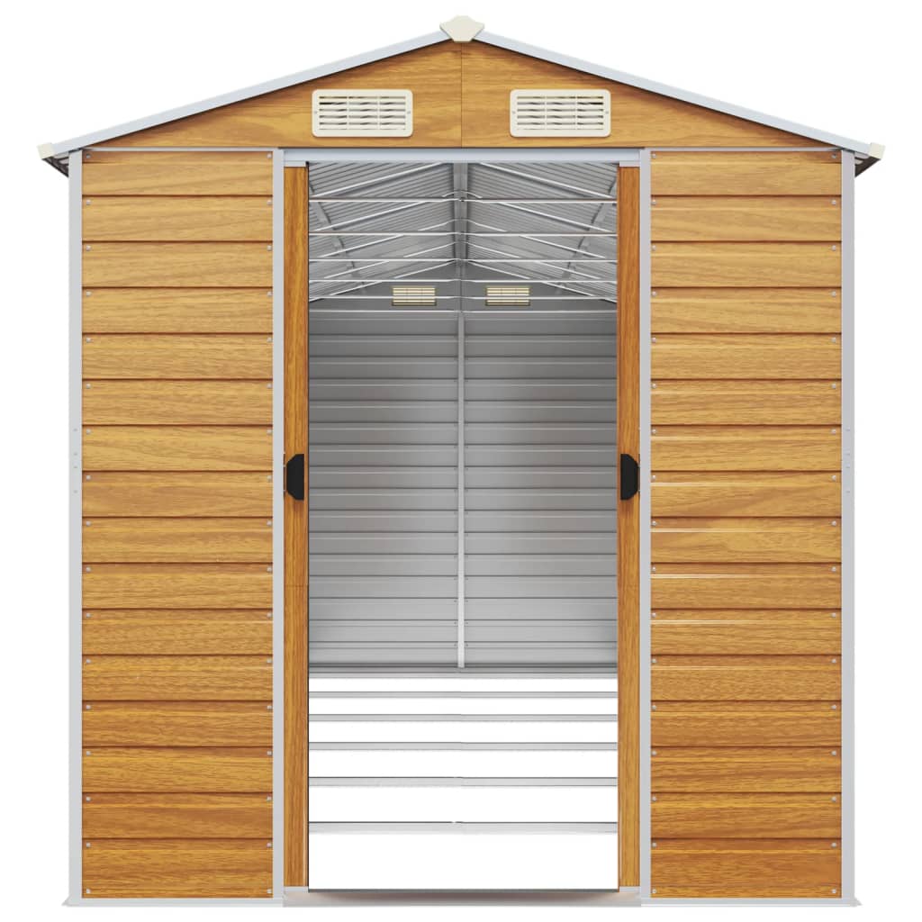 Capanno Giardino Marrone Chiaro 191x555x198cm Acciaio Zincato