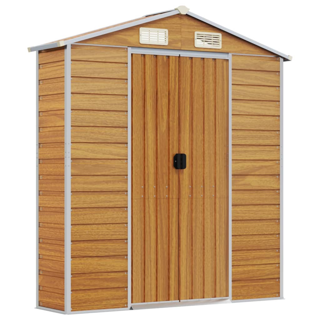 Capanno Giardino Marrone Chiaro 191x555x198cm Acciaio Zincato