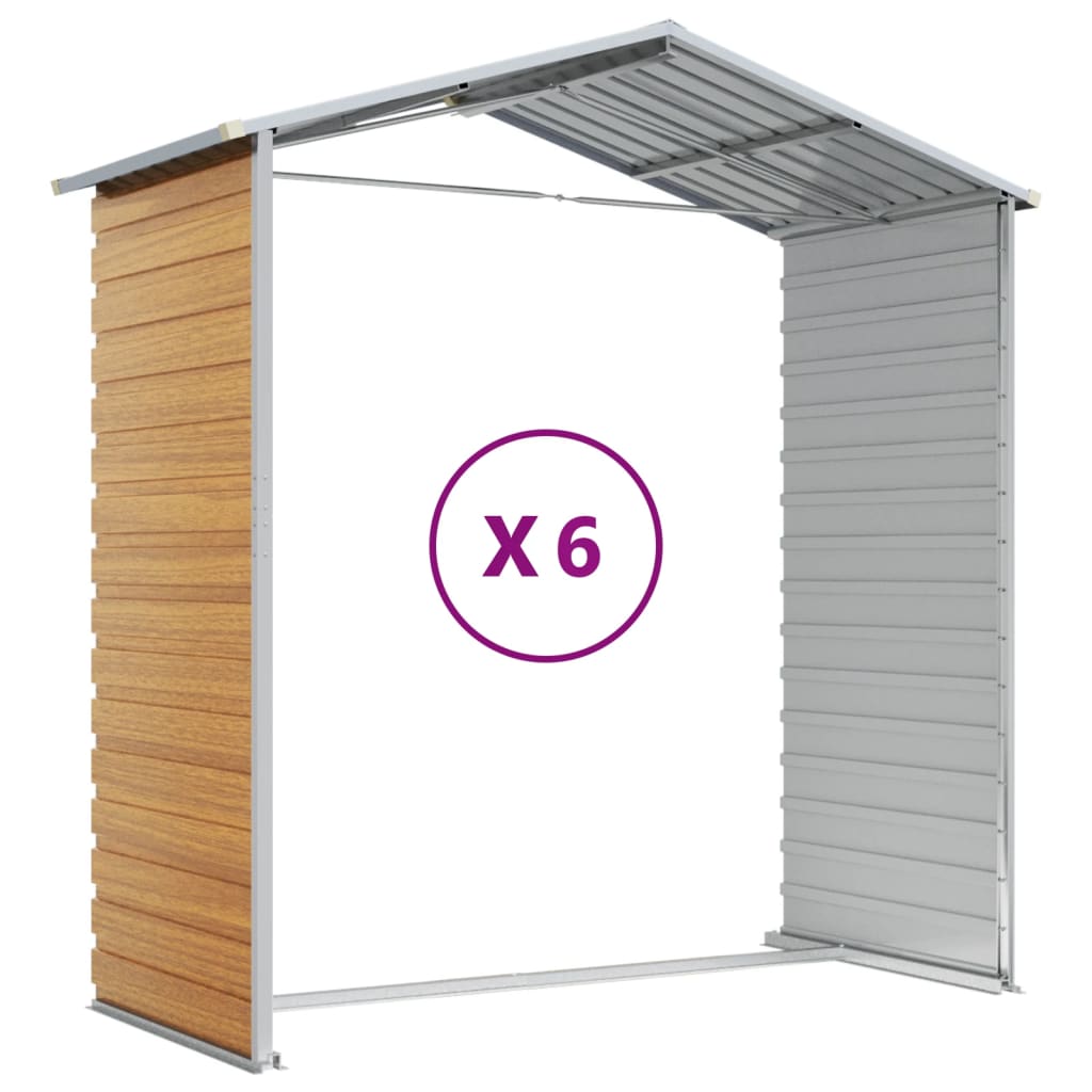 Capanno Giardino Marrone Chiaro 191x555x198cm Acciaio Zincato