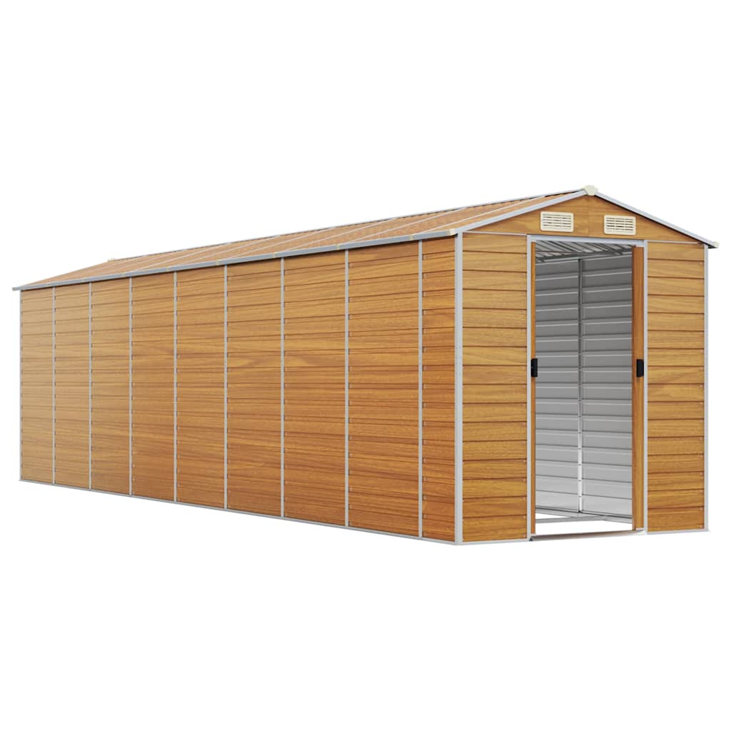 Capanno Giardino Marrone Chiaro 191x725x198cm Acciaio Zincato