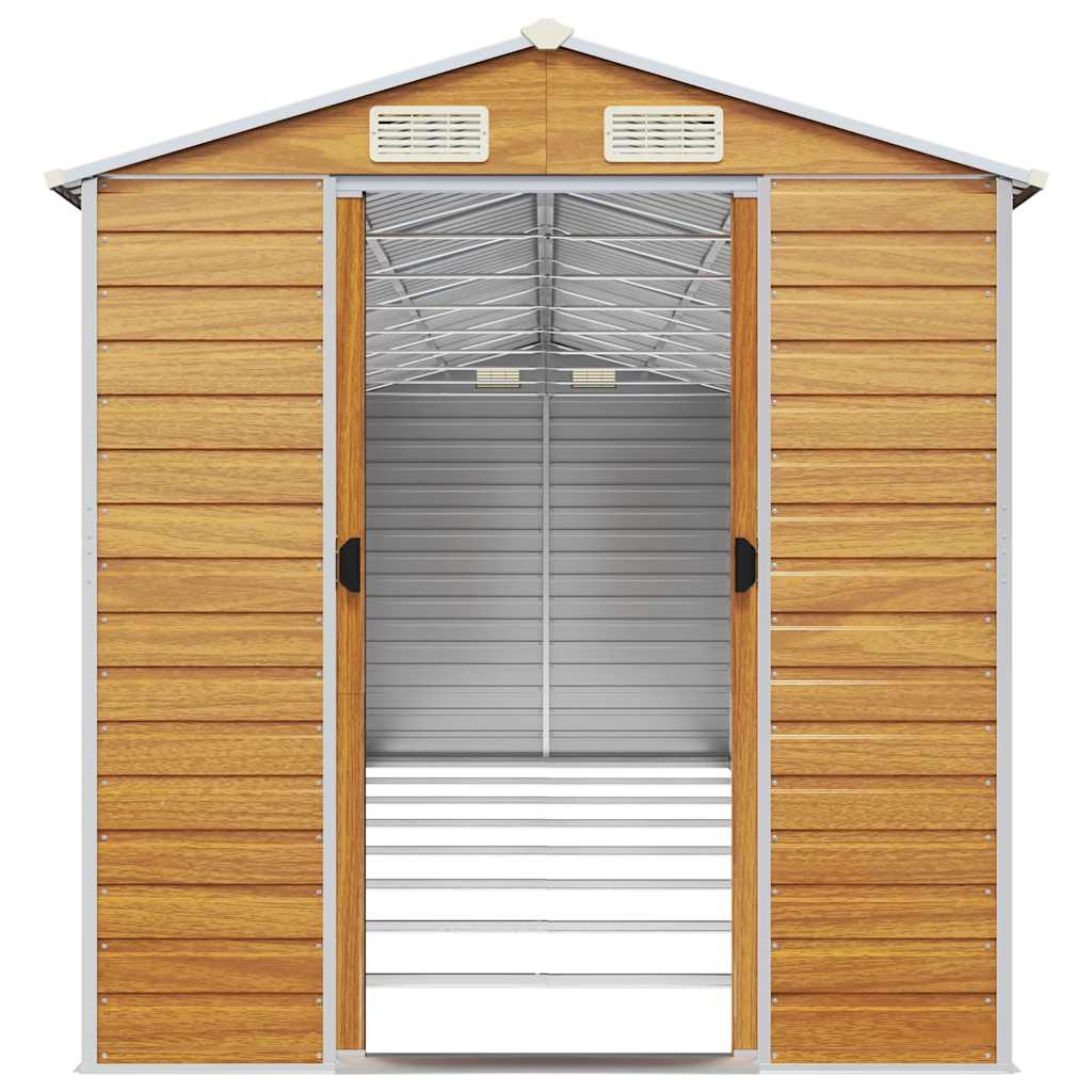 Capanno Giardino Marrone Chiaro 191x725x198cm Acciaio Zincato