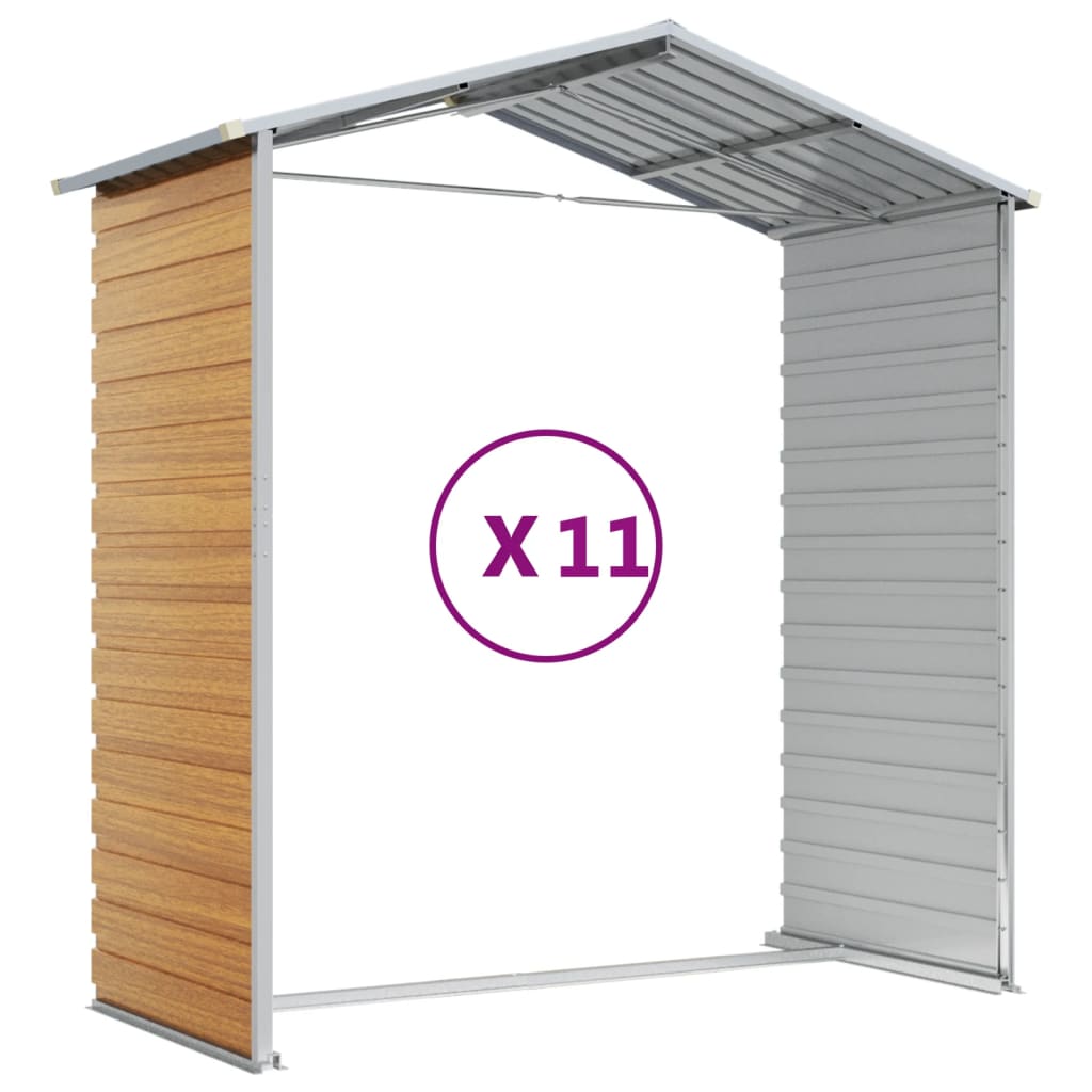 Capanno Giardino Marrone Chiaro 191x980x198cm Acciaio Zincato