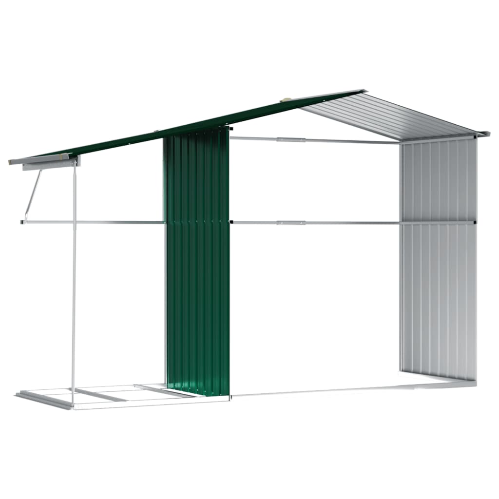 Capanno da Giardino Verde 277x192,5x179 cm in Acciaio Zincato