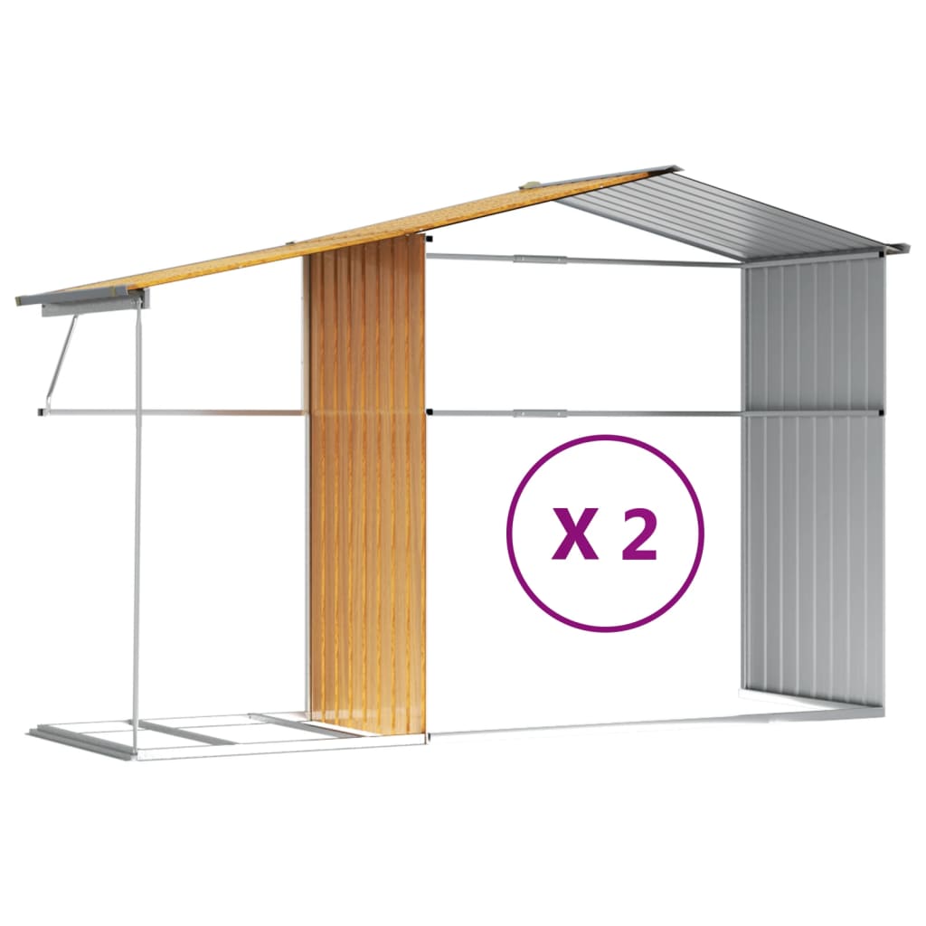 Capanno Giardino Marrone Chiaro 277x279x179 cm Acciaio Zincato
