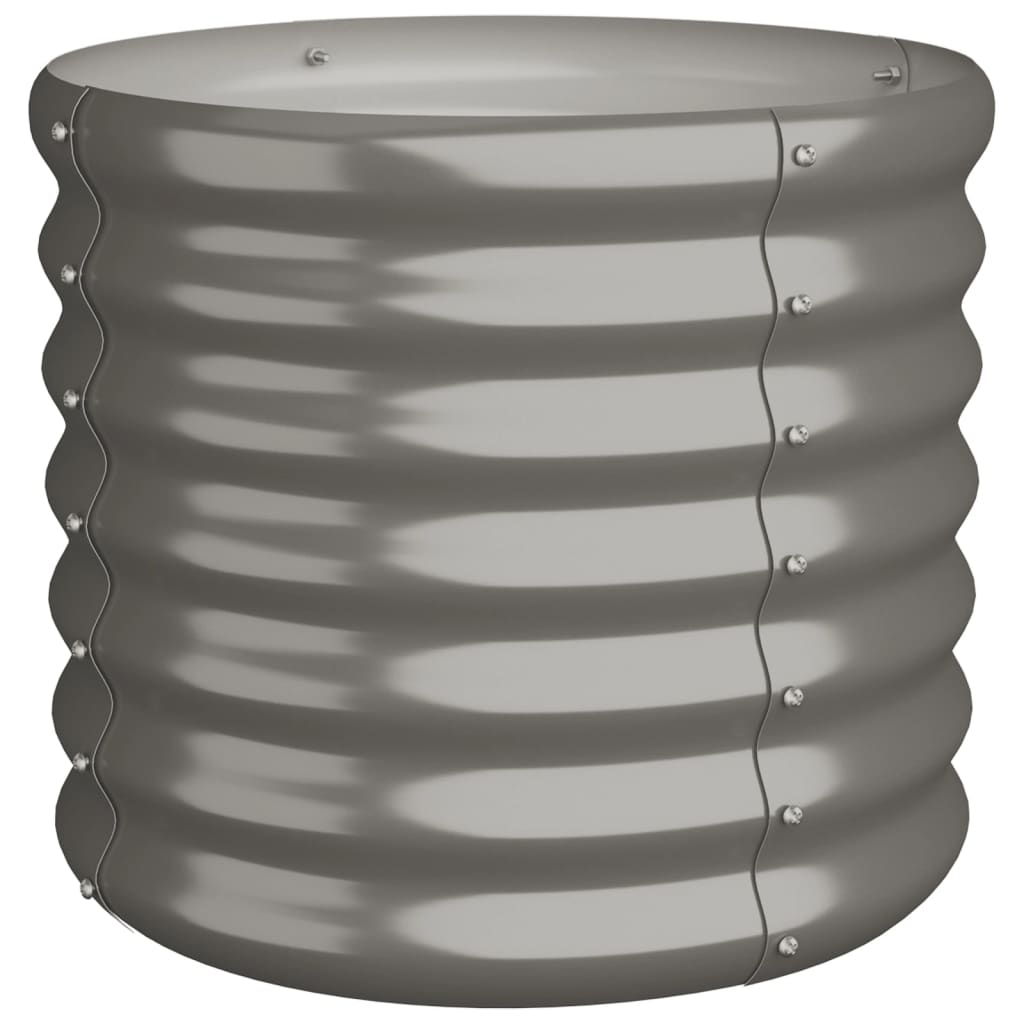 Vaso da Giardino Acciaio Zincato 40x40x36cm Grigio