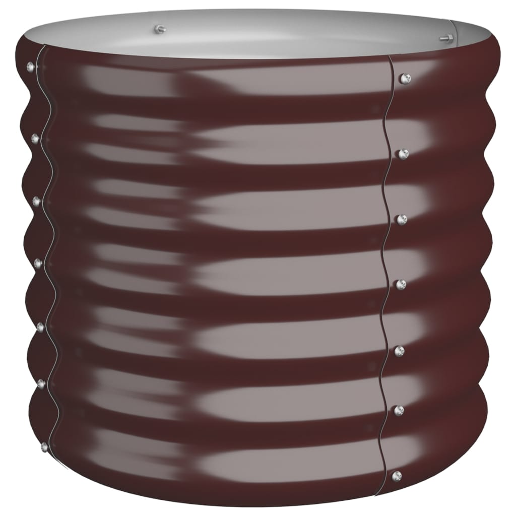 Vaso Giardino Acciaio Zincato 40x40x36 cm Marrone