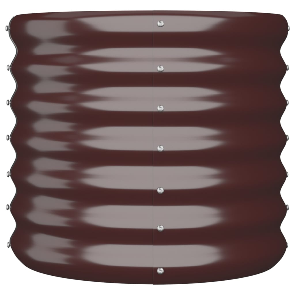 Vaso Giardino Acciaio Zincato 40x40x36 cm Marrone